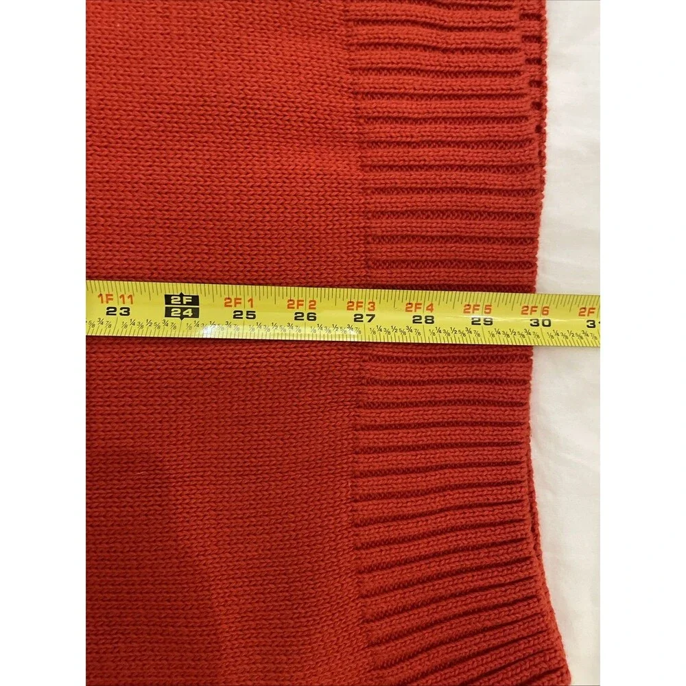 Chaps Orange Cotton Crew Neck Knit Sweater Mens Size Large  NEW